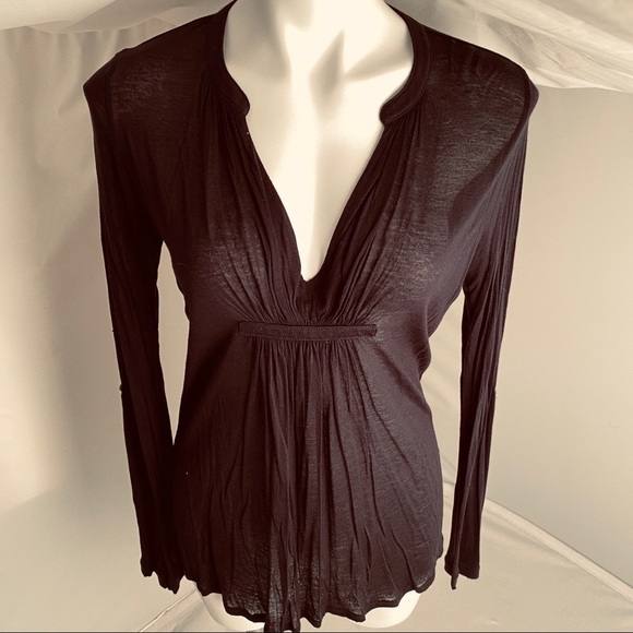 Soft Joie black sheer flowy v-neck top M - Picture 1 of 8